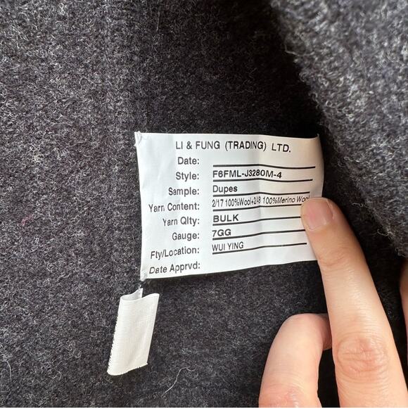Eileen Fisher Dark Grey Moto Wool Jacket Small - Picture 8 of 10